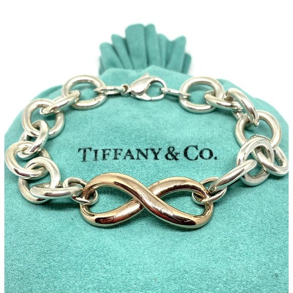 Tiffany and Co sterling silver Rubedo infinity bracelet Chunky